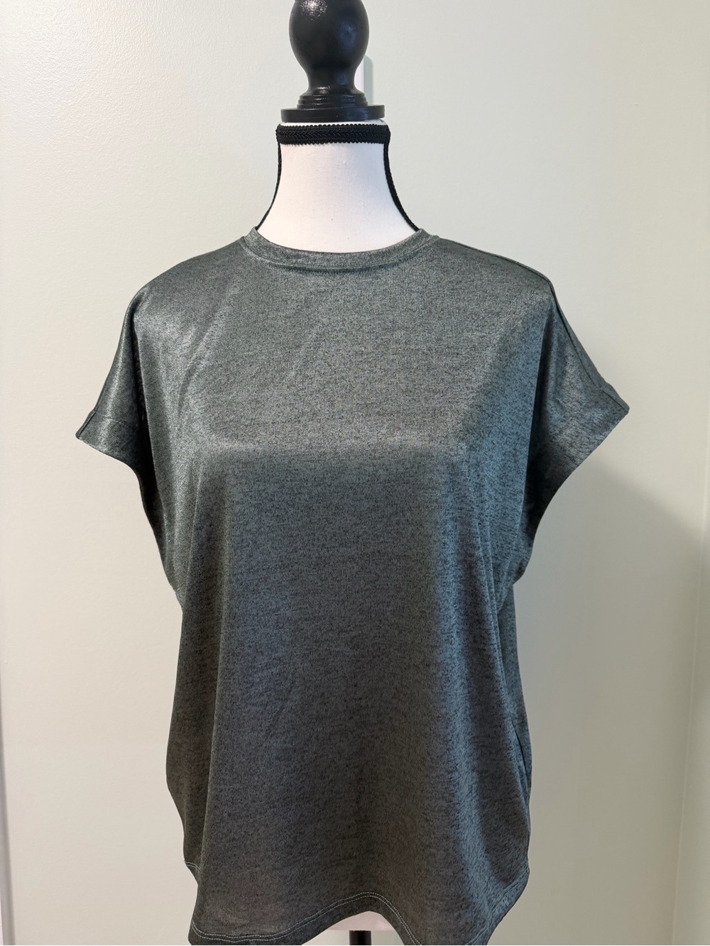 Women's Metallic Gray/Greenish Short Sleeve Tee